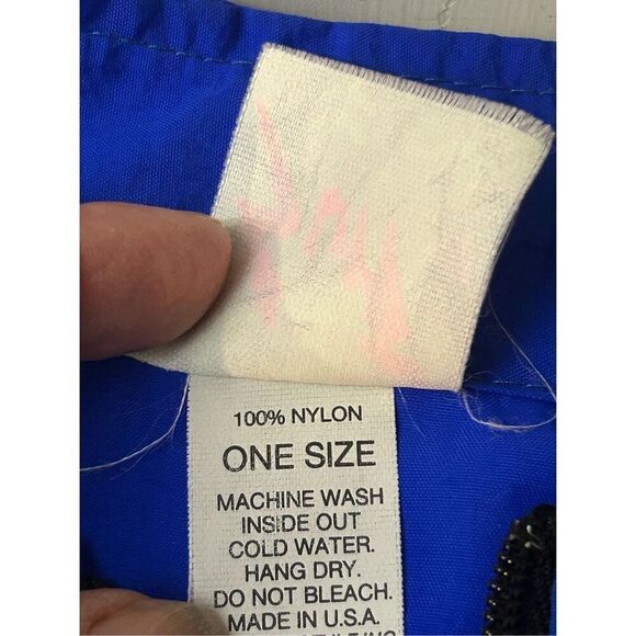 Surfer style windbreaker 1/4 zip blue one size Bright Blue 100 nylon Vintage 80' - Picture 5 of 8